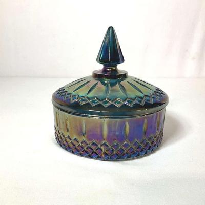 Carnival Glass Candy Dish With Lid
