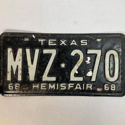 Texas Hemisfair ‘68 License Plate 3