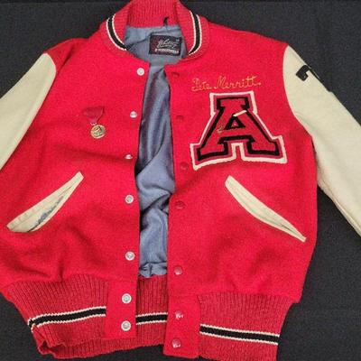 1978 Whiting Varsity Letterman Jacket – Red Wool & Leather | Size 38