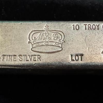 10 oz .999 Fine Silver Bar | CMC Crown Mint | Serialized Lot 102382