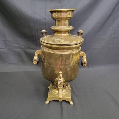 Antique Russian Brass Samovar by Batashev Brothers – Tula Marked with Imperial Seal