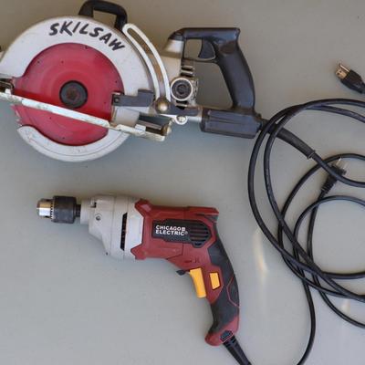 Skilsaw Worm Drive Circular Saw & Chicago Electric Drill | Heavy-Duty Power Tools