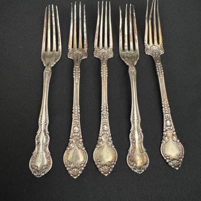 Sterling Silver Forks – 5 Ornate Vintage Forks | Total Weight 8.4 oz