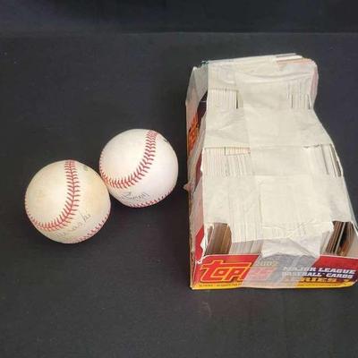 2002 Topps Baseball Cards + 2 Signed Baseballs | Series 1 Box + Autographs