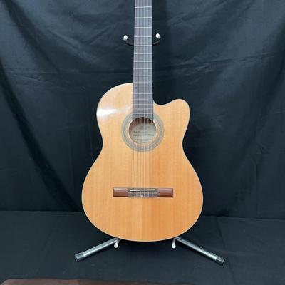 Lucero LC200CE Acoustic-Electric Classical Guitar – Cutaway Body + EQ | w/ Straps