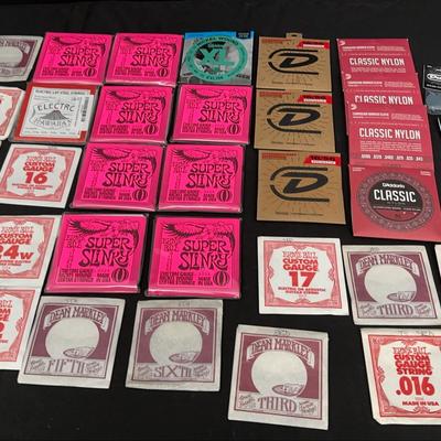 Guitar String Lot – Ernie Ball, D’Addario, La Bella, Martin & More | 30+ Strings & Picks