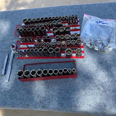 Craftsman Socket Set with Extensions & Rails | Deep & Standard SAE/Metric Mechanic Tool Lot 