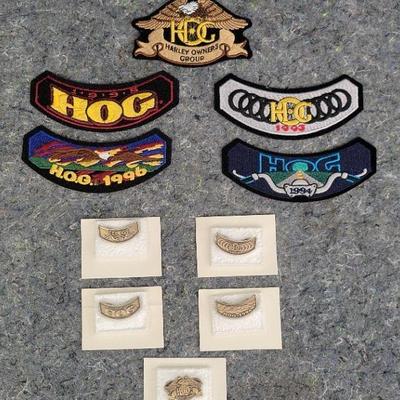 Harley-Davidson H.O.G. Patch & Pin Lot – 1990s Harley Owners Group Memorabilia