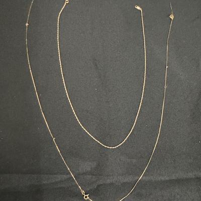 14K Yellow Gold Necklaces | 14K & 585 Hallmarks | 2g Total Weight