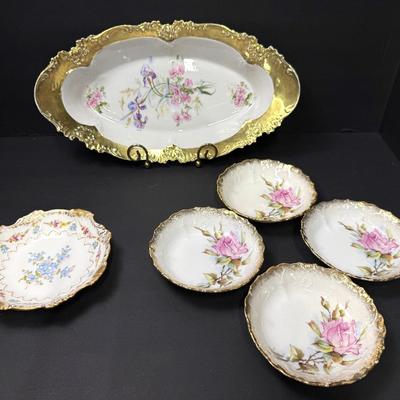 Vintage Dresden Germany Gilded Floral Porcelain