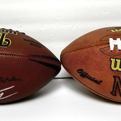 Signed Footballs: Gale Sayers Chicago Bears, Joe Theisman, & 1 Unidentified Autograph - No COAs