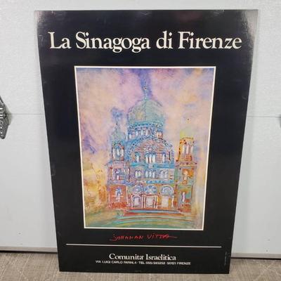 La Sinagoga Di Firenze Poster - Johanan Vitta, 38.5x26.5”