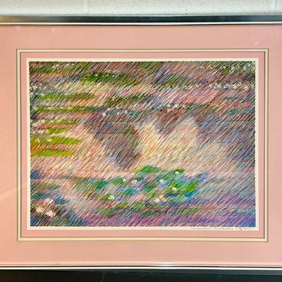 Marcus Uzilevsky “Reflections Of Monet” Signed Print - Framed 21x28.5”