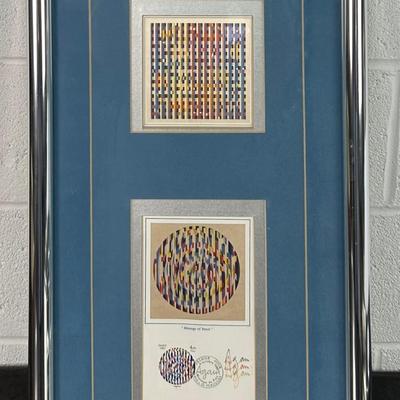 Yaacov Agam “Message of Peace” Signed First Day Issue Silkscreen (15.5 x 27)
