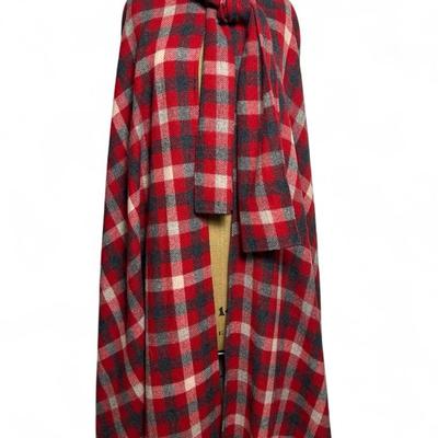 Vintage Plaid Cape/Poncho Long Coat 