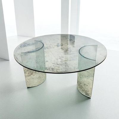 Modern Round Clear Glass Coffee Table - 41" Dia, 13”