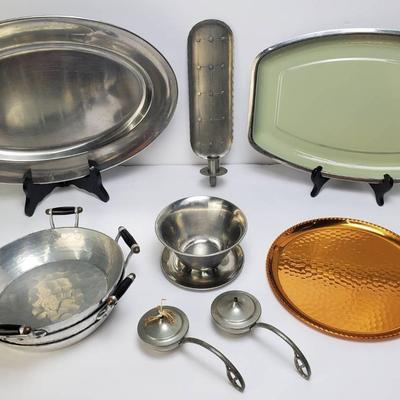 Vintage & Mid Century Metalware - Drangsgaard Sconce, Meret Aluminum Pans, Sigg Copper Plate, More
