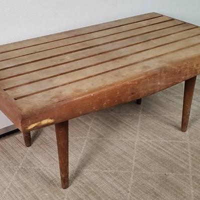 Mid Century Walnut Slat Coffee Table Made In Yugoslavia 2 Of 2