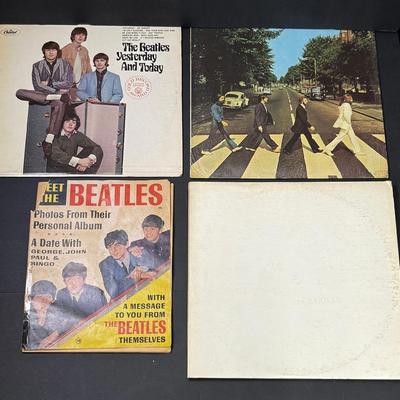 The Beatles Vintage Vinyl Records Lot (4) – Abbey Road, Yesterday & Today + More