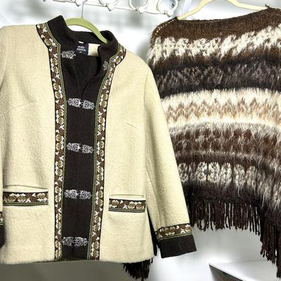 Fjord Fashion Jacket and Wool Poncho - (S/M)
