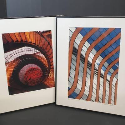 Chuck Bress Signed Color Photographs "Baltimore Curves" & "Embarcadero"  - Framed 16x20