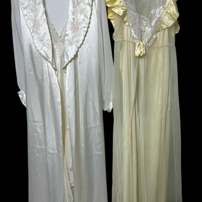 Vintage Peignoir Robe and Nightgown Sets  (2) - Etienne & Cachet (Sears) - (Size S-M)