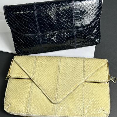 Vintage Genuine Snake Skin Clutches (2) - Brian Atwood & More 