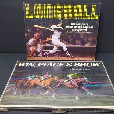 Vintage Skor-Mor Longball Baseball Game & 3M Win Place Show Horse Racing Game