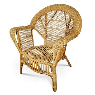 Vintage Wicker Chair - 30x27x36”