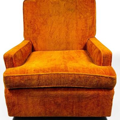 MCM Orange Upholstered Armchair - 30x34x32”