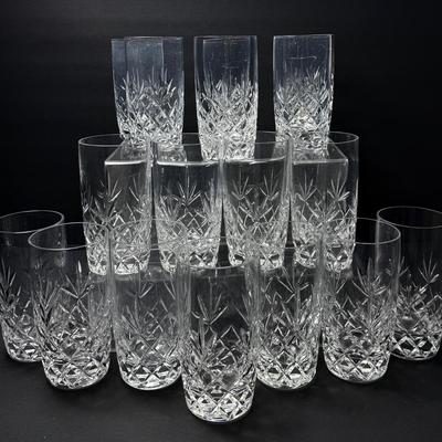 Vintage Lenox Crystal CHARLESTON Highball Tumblers – Set of 18 Glasses (6")