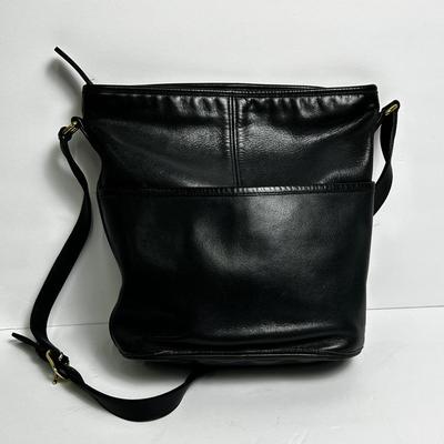 Vintage Coach Black Leather Crossbody Bag 