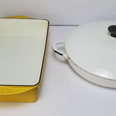 Dansk Mario Batalli Enameled Metal Baking Dish & Shallow Dutch Oven