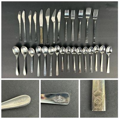 Vintage Airline Stainless Flatware: SAS, Lufthansa, Northwest, Air Nippon, British Airways, More