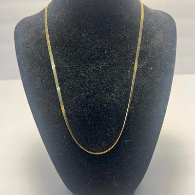 14K Gold Herringbone Necklace - 19.5"