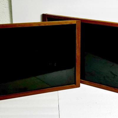 Teak Serving Tray Pair - 25x14.5”