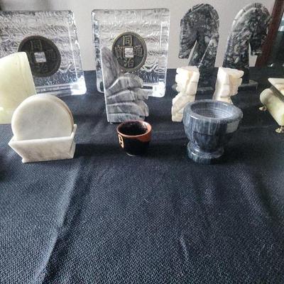 Stone Ashtrays, Coasters, Bookends, and More