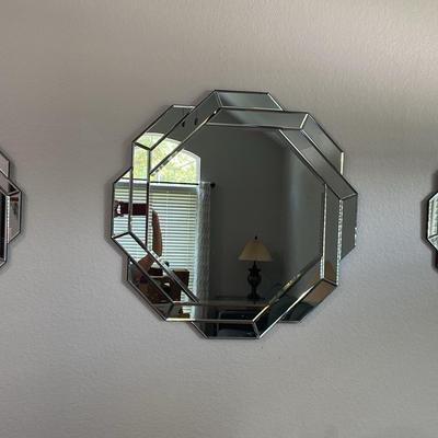 Round Decorative Mirrors x 3