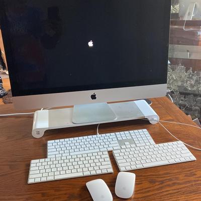 Large Apple Mac Monitor With Keyboards And Mouse 