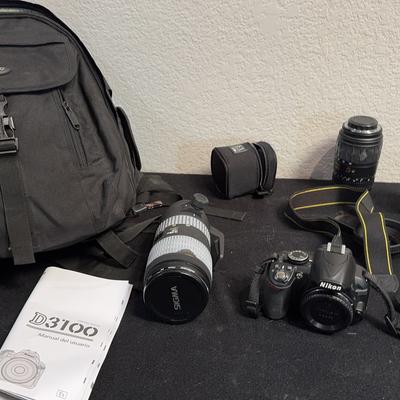Nikon D3100 Digital Camera With 5 Lenses And Backpack