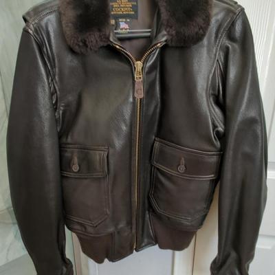 Men's Size 38 US Navy Type G-1 Dark Brown Leather Jacket