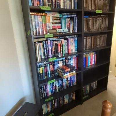 Espresso Laminate Pressed Wood Bookcases & Wood Step Ladder