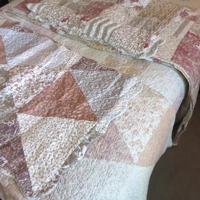 3 King Sized Floral Quilted Coverlets & 6 Shams