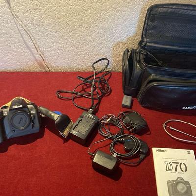 Nikon D70 Camera , Sony Handy Cam, And Accessories 