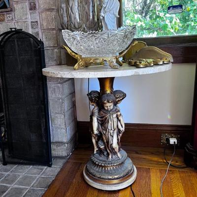 Sale Photo Thumbnail #18: 2 MARBLE TOP TABLES