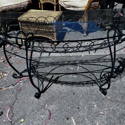 Sale Photo Thumbnail #96: ROD IRON GLASSTOP TABLE