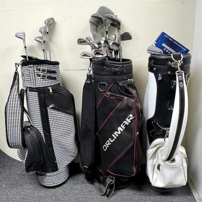 Top-Flite, Trimetal, Baffled Sterl Classic Golf Clubs With Bags 