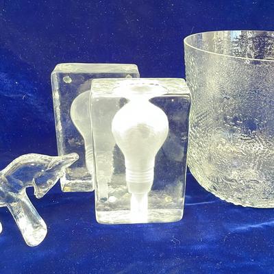 Lucite Lightbulb Bookends 
