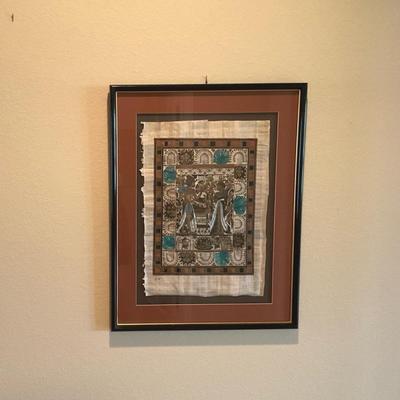 Vintage Egyptian Revival Style Papyrus Art