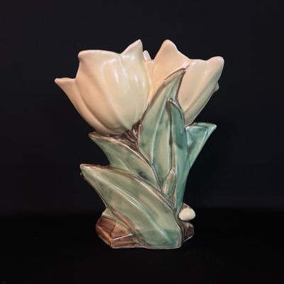 McCoy Yellow Double Tulip Vase
